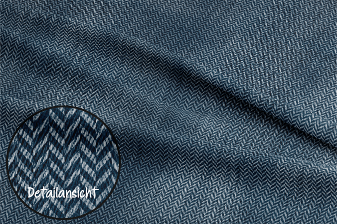 Ep - Fischgrät Denim/Jeansoptik - " Blue dark " - Bio French Terry